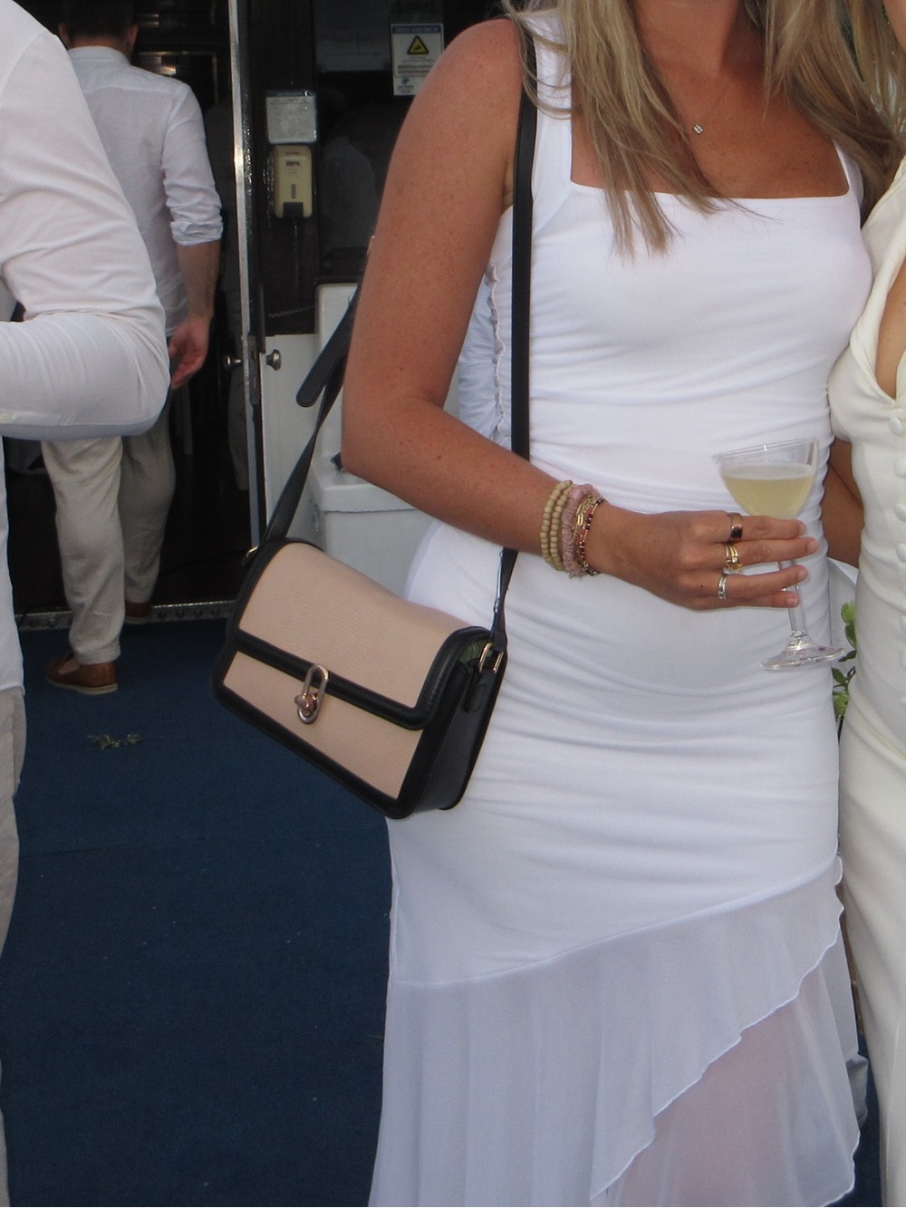 Sleeveless White Ruffled-Hem Midi Dress - Picture 4 of 6